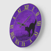 Halloween: Black Cat en Fence Silhouette | PAARS Grote Klok (Hoek)