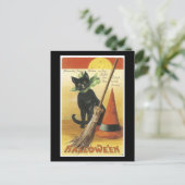 Halloween Black Cat en Fullmoon Briefkaart (Staand voorkant)