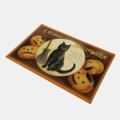 Halloween Black Cat en gekraakte pompoenen Deurmat (Schuin)