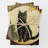 Halloween Black Cat en gekraakte pompoenen Inpakpapier Vel (In situ)