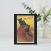 Halloween Black Cat en heks Briefkaart (Staand voorkant)