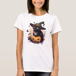 Halloween Black Cat en Jack-o-lantaarn T-shirt