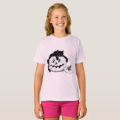 Halloween Black Cat en Jack o' Lantern Childrens T-shirt (Voorkant volledig)