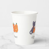 Halloween Black Cat en Pomkins Papieren Bekers (Links)