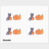Halloween Black Cat en Pomkins Rechthoekige Sticker (Vel)