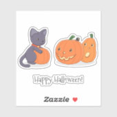 Halloween Black Cat en Pomkins Sticker (Vel)