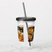 Halloween Black Cat en Pumpkin Acryl Drinkbeker (Links)