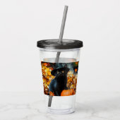 Halloween Black Cat en Pumpkin Acryl Drinkbeker (Achterkant)