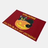 Halloween Black Cat en Pumpkin Deurmat (Schuin)