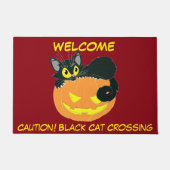 Halloween Black Cat en Pumpkin Deurmat (Voorkant)