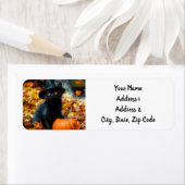 Halloween Black Cat en Pumpkin Etiket (Insitu)