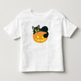 Halloween Black Cat en Pumpkin Kinder Shirts