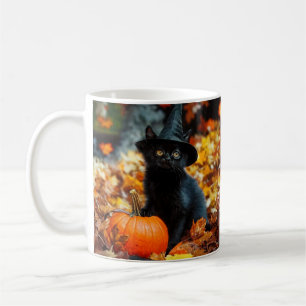 Halloween Black Cat en Pumpkin Koffiemok