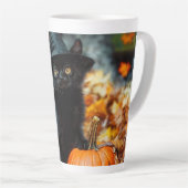 Halloween Black Cat en Pumpkin Latte Mok (Rechterhoek)