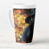 Halloween Black Cat en Pumpkin Latte Mok (Linkerhoek)