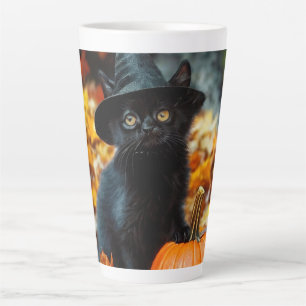 Halloween Black Cat en Pumpkin Latte Mok