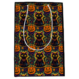 Halloween Black Cat en Pumpkin Medium Cadeauzakje