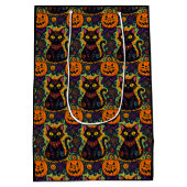 Halloween Black Cat en Pumpkin Medium Cadeauzakje (Achterkant)
