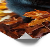 Halloween Black Cat en Pumpkin Poster (Hoek)