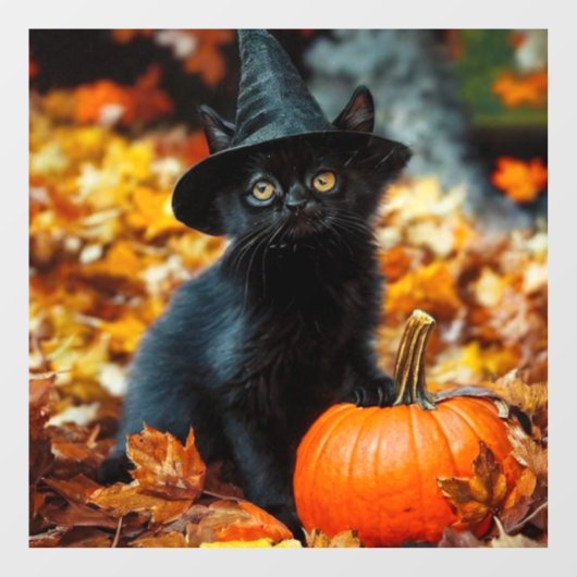 Halloween Black Cat en Pumpkin Raamsticker (Vel)