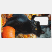 Halloween Black Cat en Pumpkin Samsung Galaxy Hoesje (Achterkant horizontaal)