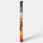 Halloween Black Cat en Pumpkin Samsung Galaxy Hoesje (Linkerkant)