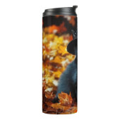 Halloween Black Cat en Pumpkin Thermosbeker (Gedraaid links)