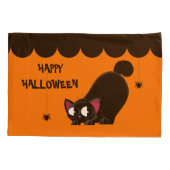 Halloween Black Cat en Spider Kussensloop (Achterkant)