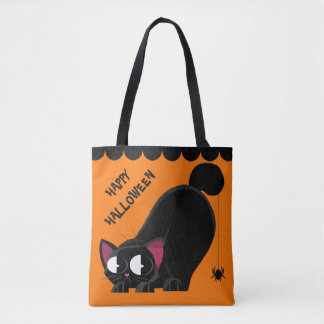 Halloween Black Cat en Spider Tote Bag
