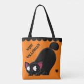 Halloween Black Cat en Spider Tote Bag (Achterkant)