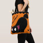 Halloween Black Cat en Spider Tote Bag (Dichtbij)