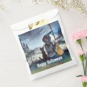 Halloween Black Cat en The Witch Sterrennacht Bedankzakje (Gezegeld)