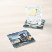 Halloween Black Cat en The Witch Sterrennacht Kartonnen Onderzetters (Insitu)