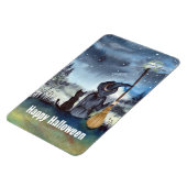 Halloween Black Cat en The Witch Sterrennacht Magneet (Linkerzijde)