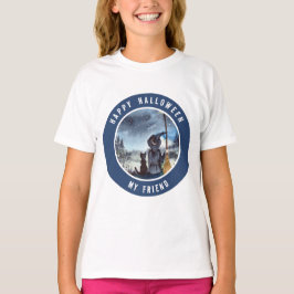 Halloween Black Cat en The Witch Sterrennacht T-shirt