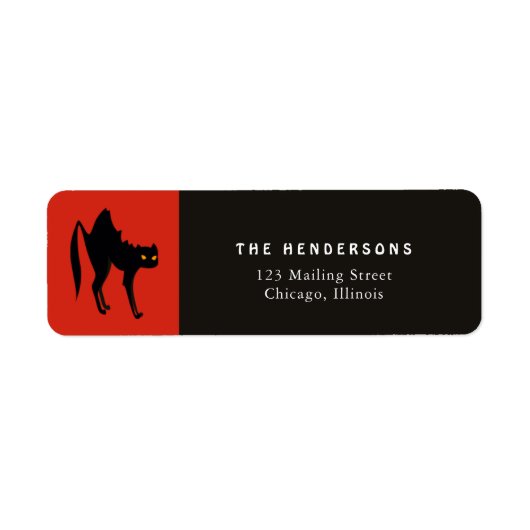 Halloween Black Cat Etiket (Voorkant)