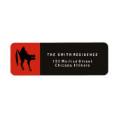 Halloween Black Cat Etiket (Voorkant)