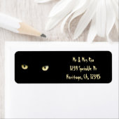 Halloween Black Cat Eyes Aangepaste Adresetiketten Etiket (Insitu)