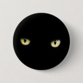 Halloween Black Cat Eyes Button (Voorkant)