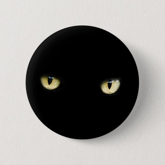 Halloween Black Cat Eyes Button (Voorkant)