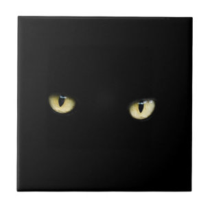 Halloween Black Cat Eyes Decorative Ceramic Tile Tegeltje