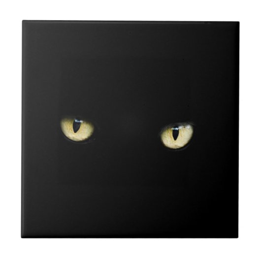Halloween Black Cat Eyes Decorative Ceramic Tile Tegeltje (Voorkant)