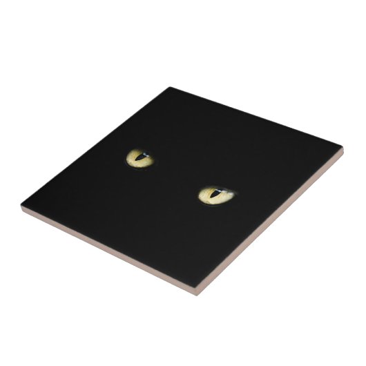 Halloween Black Cat Eyes Decorative Ceramic Tile Tegeltje (Zijkant)