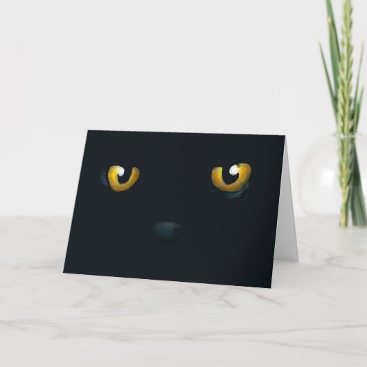 Halloween Black Cat Eyes Kaart (Voorkant)