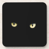 Halloween Black Cat Eyes Plastic Onderzetter (Voorkant)