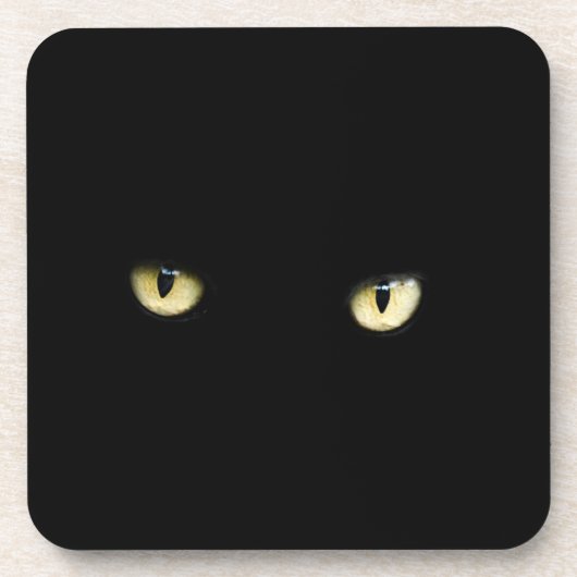 Halloween Black Cat Eyes Plastic Onderzetter (Voorkant)