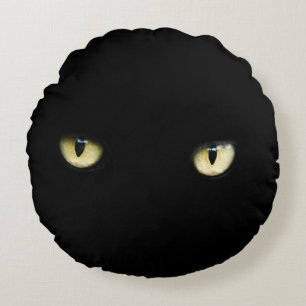 Halloween Black Cat Eyes Round Pillow Rond Kussen