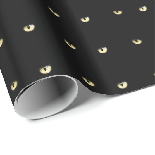 Halloween Black Cat Eyes Wrapping Paper Cadeaupapier (Rol Hoek)