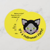 Halloween Black Cat Face Kaart (Voorkant / Achterkant)