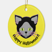 Halloween Black Cat Face Keramisch Ornament (Links)